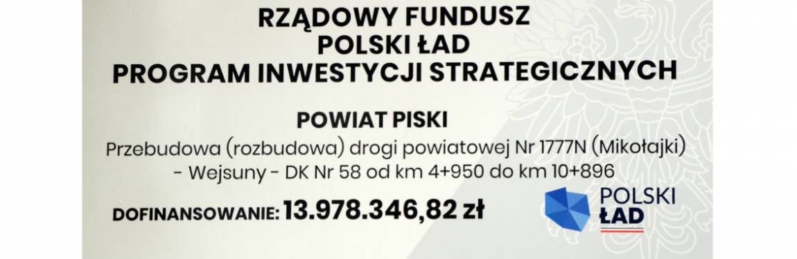 Wojewoda Warmińsko-MAzurski Artur Chojecki odwiedził miejsce przebudowy drogi powiatowej Nr 1777N w okolicach miejscowości Wejsuny 