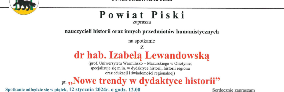 Nowe trendy w dydaktyce historii – spotkanie dla nauczycieli historii oraz innych przedmiotów humanistycznych 