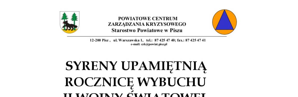 informacja, syreny, rocznica wojny