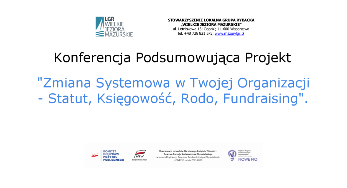 Konferencja podsumowująca projekt Lokalnej Grupy Rybackiej Wielkie Jeziora Mazurskie 