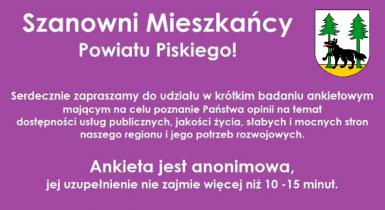 Badanie ankietowe mieszkańców - południowe Mazury