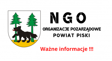 Informacja dla organizacji pozarządowych z terenu powiatu piskiego 