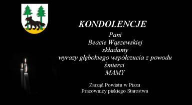 Kondolencje dla pani Beaty Wąszewskiej 