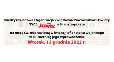 Msza św. w intencji ofiar stanu wojennego w 41 rocznicę jego wprowadzenia