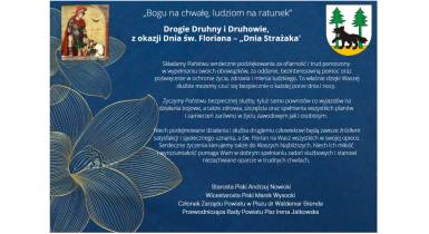 Życzenia z okazji Dnia św. Floriana – „Dnia Strażaka” 