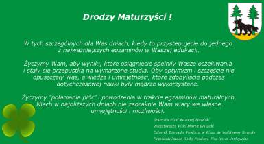 Życzenia dla maturzystów 