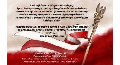 Życzenia z okazji święta Wojska Polskiego 