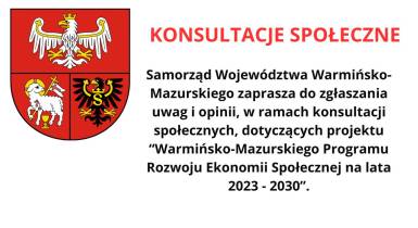 Konsultacje społeczne projektu Programu Współpracy Samorządu Wojewódzkiego Warmińsko-Mazurskiego z Organizacjami Pozarządowymi