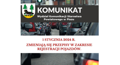 Zmiana przepisów w zakresie rejestracji pojazdów 