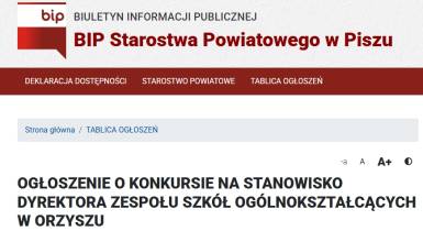 Ogłoszenie, BIP, konkurs na dyrektora