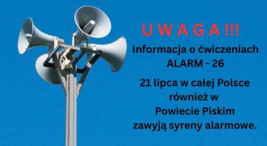 alarm, syreny, ćwiczenia